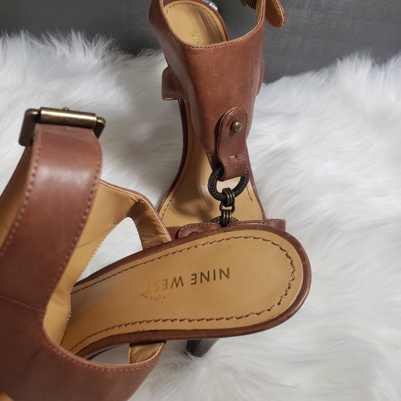 Nine west snooks tan heels leather upper - Picture 5 of 13